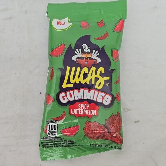 Lucas Gummies Spicy Watermelon 12-PACK Sweet and Sour Candy Snacks 29.52 Oz - Picture 5 of 9